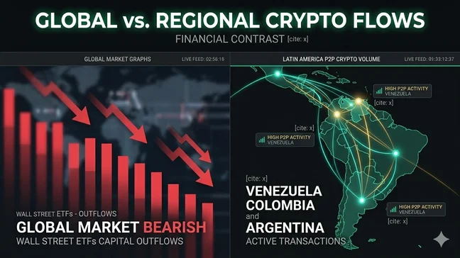 Contraste entre gráficas financieras globales y volumen P2P en Latinoamérica